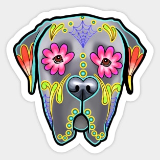 Mastiff in Grey - Day of the Dead Sugar Skull Dog Sticker